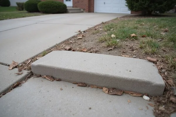 Before: sunken Metro Detroit driveway with visible step-down at slab joint