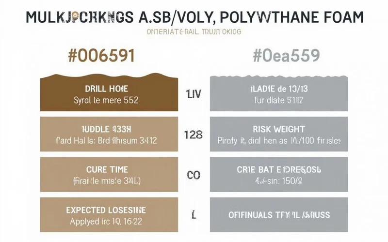 Comparison table: drill hole, weight, cure time, lifespan