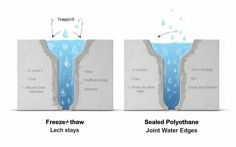 Freeze-thaw cycle: sealed vs. unsealed joint