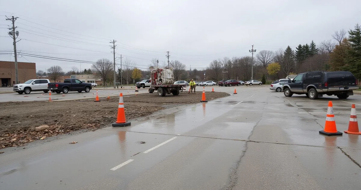 Detroit commercial parking lot: leveling vs. replacement comparison